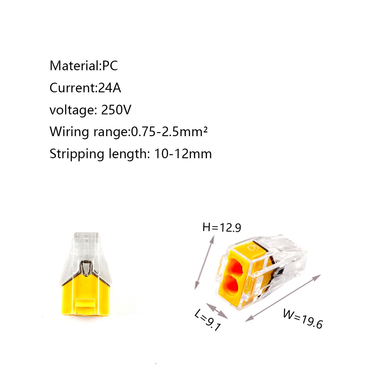 

10Pcs Wire Connectors PCT-102/104/108 Compact Mini Fast Wiring Cable Conector For Junction Box Conductors Push-in Terminal Block