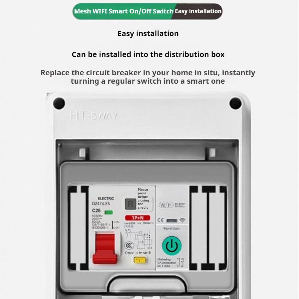 Tuya WiFi Smart Switch Circuit Breaker Metering 1P 63A DIN Rail Power Metering Energy Monitor Remote Control Switch Smart Home