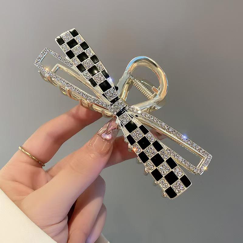 Luxury Red Rhinestone Musical Note Hair Claw for Voluminous Updos