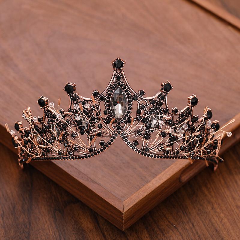 Vintage Barokke Koningin Kroon en Tiara Kristal Strass Kroon Bruids Diadeem Haar Sieraden Bruiloft Haaraccessoires Feest Tiara's