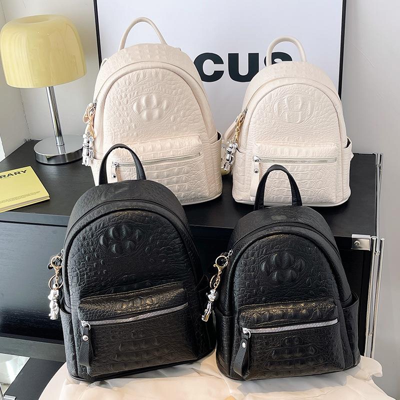 New Korean Version of Versatile Large Capacity Backpack Simple Texture College Student Schoolbag Travel Backpack