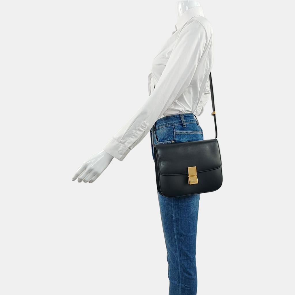 [Occasion] Sac Tofu en Cuir Boucle Dorée Polie Classique Sac Bandoulière Sac Bandoulière Moyen - Bon #1OLS3MY