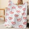 Love Heart Series Flannel Throw Blanket No Shedding, Soft & Cozy Multi-use Warm Blanket, Ideal for Sofa Naps, Home Decor, Perfect Valentine's Gift