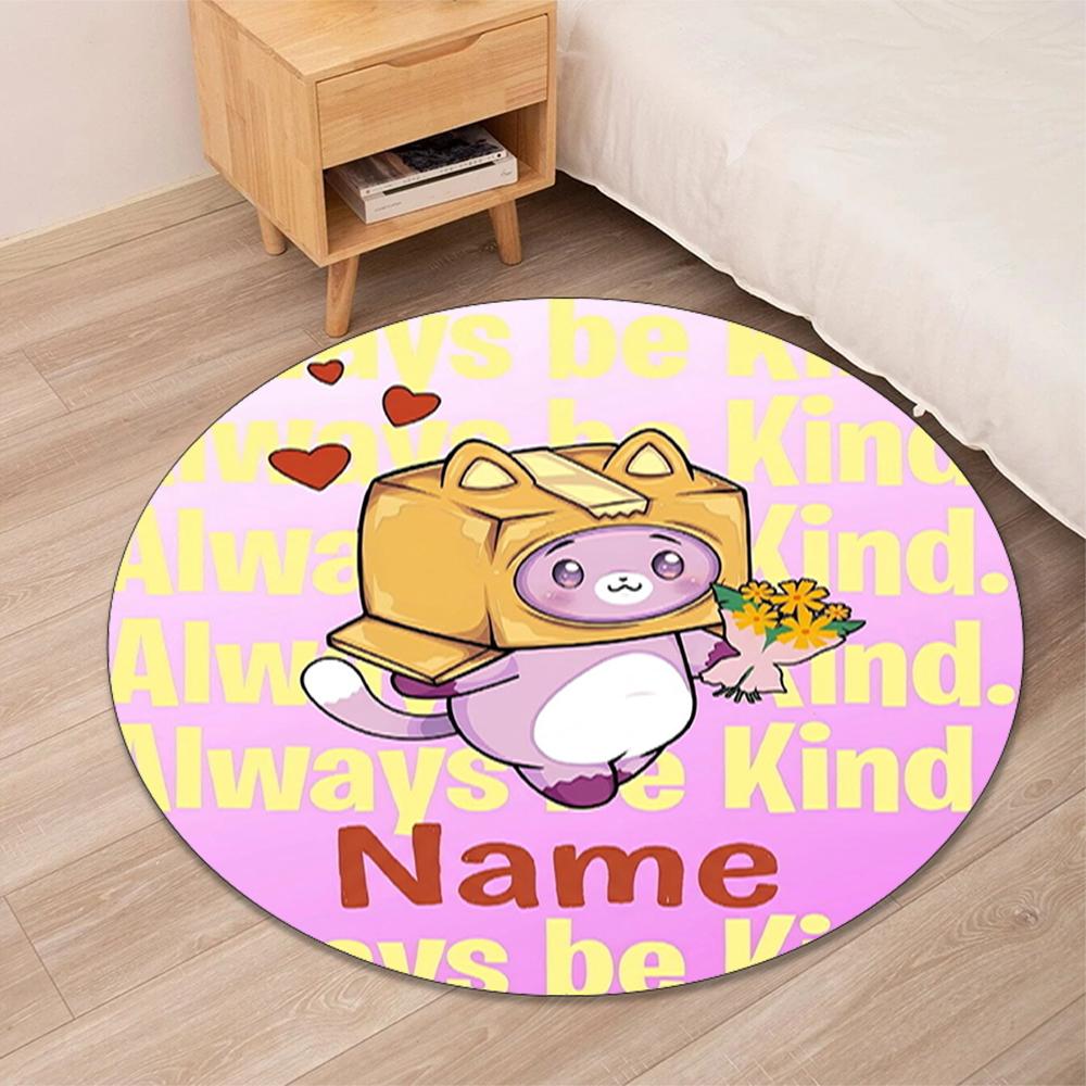 Custom Name LankyBox Printed Round Rug Carpet Chair Rug Area Rug Entryway Doormats,for Office Chair Living Room Bedroom Kitchen Room.