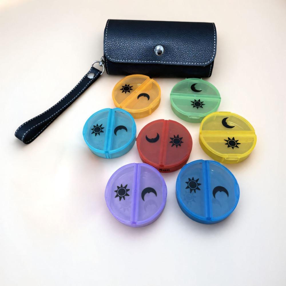 with Storage Box Medicine Pill Box Weekly 7 Days 14 Slots Medicine Box Holder