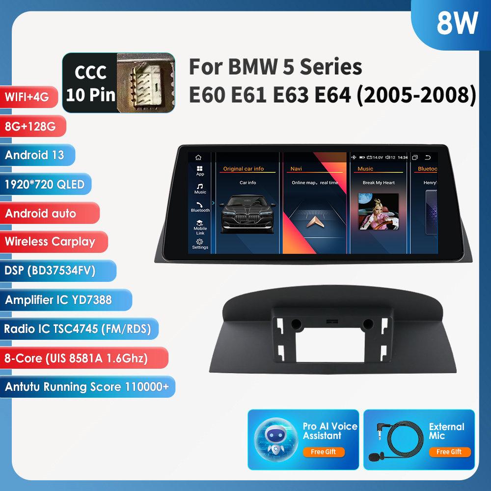 

OSSURET 2din Android автомобильный радиоприемник мультимедиа видеоплеер для BMW 5 серии E60 E61 E63 E64 3 серии E90 E91 E92 E93 стерео GPS интеллектуальный Carplay 4G RDS 8W 8G 128G,AI