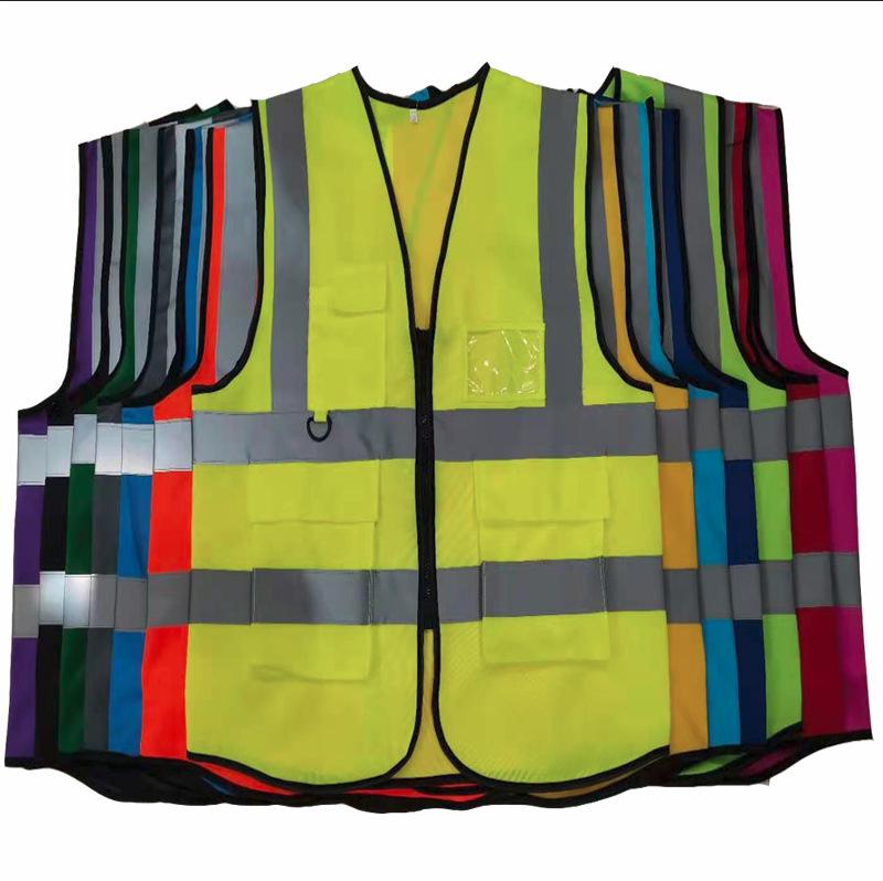 13-Color Functional Multi-Pocket Reflective Safety Vest
