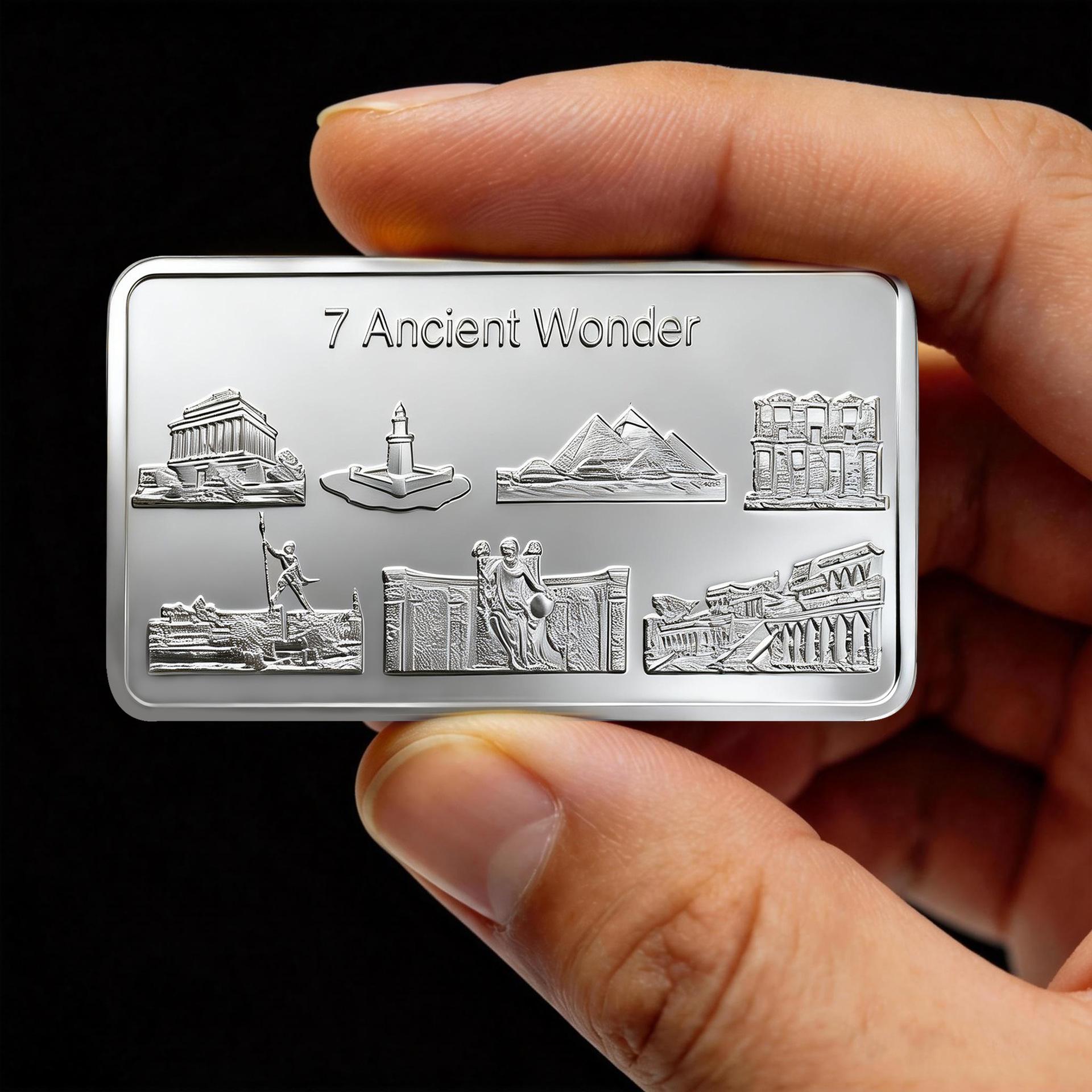 

Silver plated commemorative coins, travel souvenirs of the seven major civilizations, silver commemorative silver coins, commemorative medal coins срібний