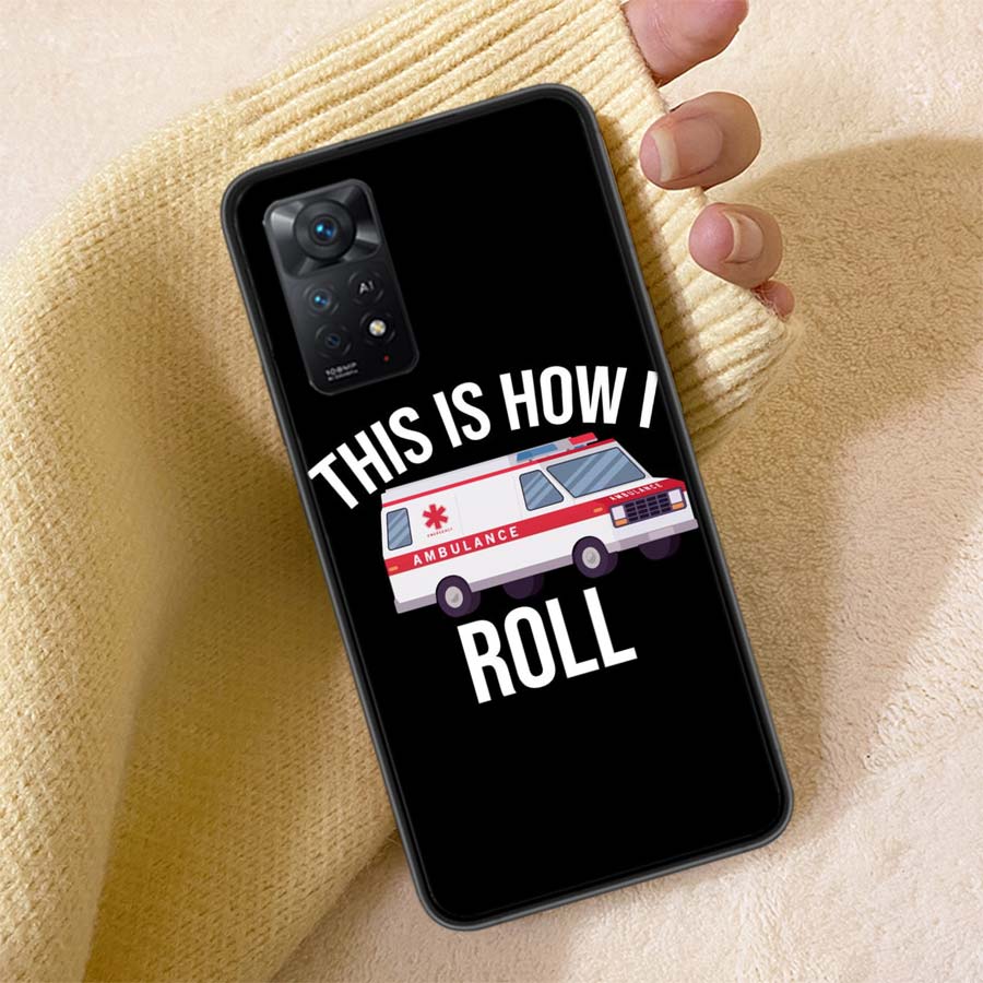 Paramedic Ambulance Wee Woo Phone Case For Redmi Note 13 14 15 Pro Plus 12 13C 12C 15C 9 10 10C 9T 9C 9A TPU Soft Cover Clear Ce