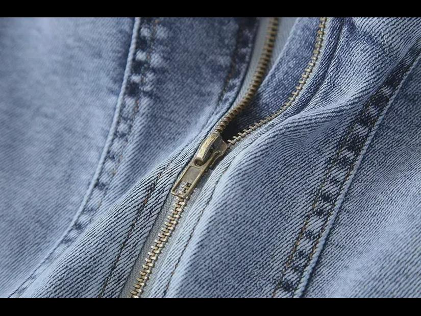 Early Autumn Slim Fit Square Neck Denim Jacket for Women