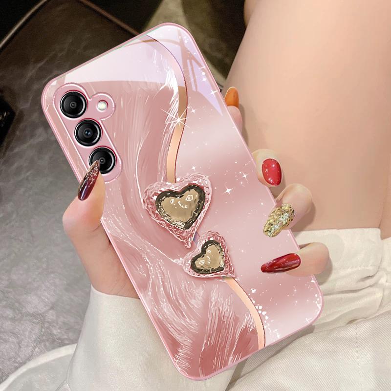

Amber Double Love For Samsung Galaxy A14 4G 20 30 52 20S 21S 22 A32 33 34 42 50 51 53 54 70 71 72 73 5G Glass Phone Case For Samsung A73 5G
