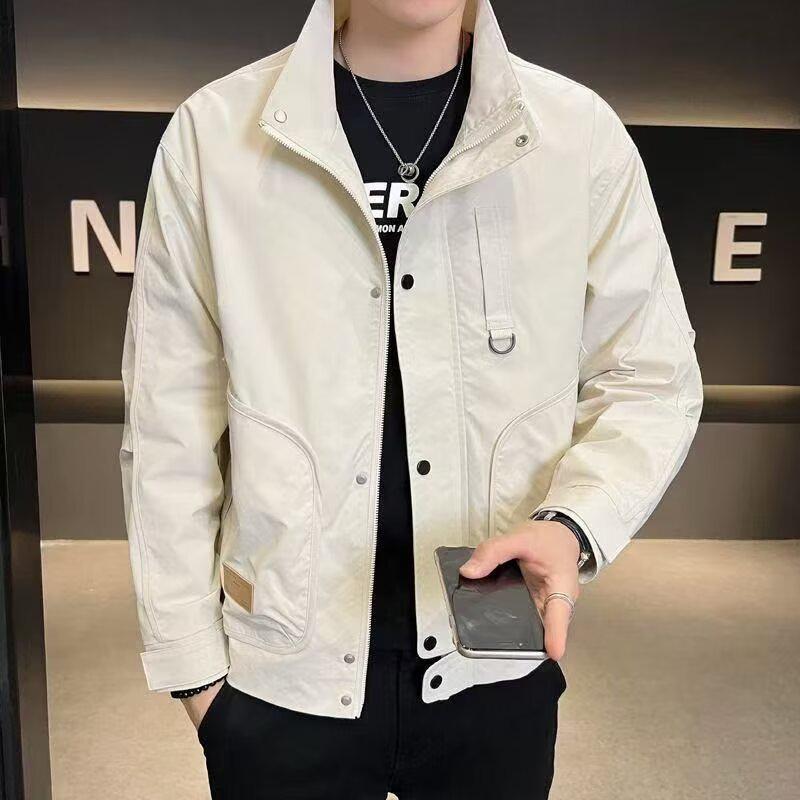 2025 Men s Trendy Stand-Up Collar Workwear Jacket - Handsome & Versatile for Spring and Autumn 4XL