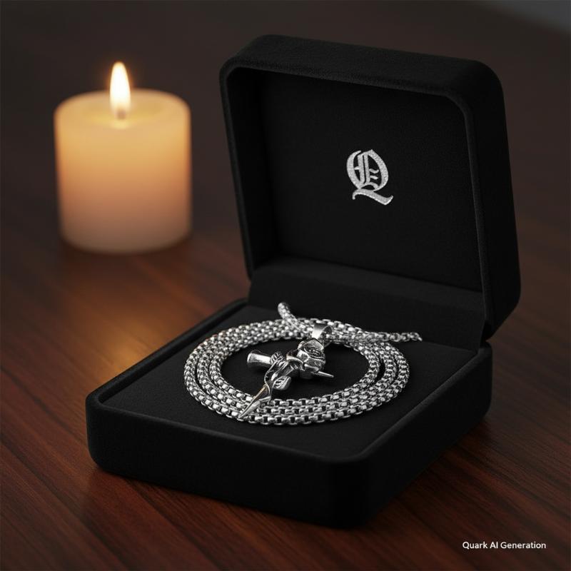 Fashion Vintage Rose Cross Pendant Necklace for Women Men Punk Goth Jewelry Chain for Romantic