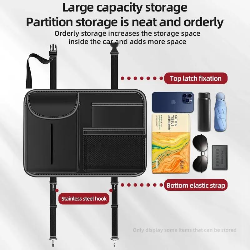2025 New Car Backseat Storage Bag Multifunctional Organizer with Nappa Leather Universal Fit Auto Interior Accessories