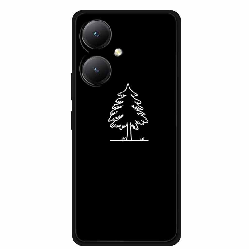 Black TPU Soft Case for Y27 4G, Y35, Y35m+, Y55T 5G Phones - Cross-Line Design