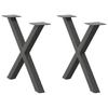 Vidaxl Coffee Table Legs, 2 Pcs, Anthracite, 50X(42-43) Cm, Steel