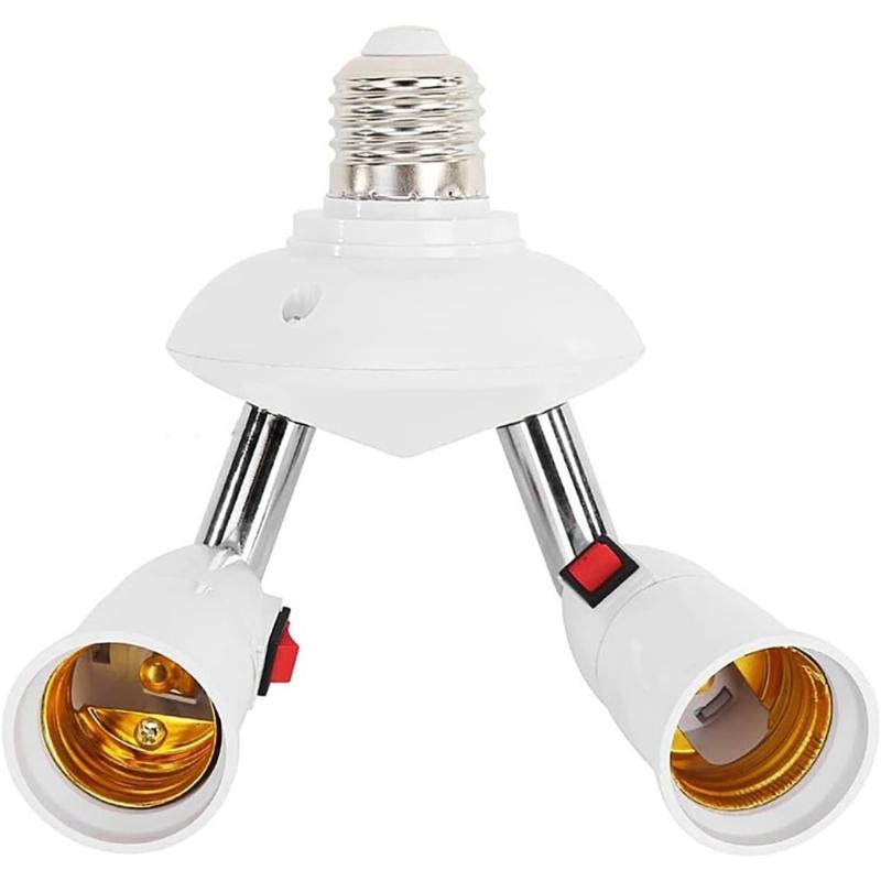 

E27 to E27 Splitter 2 in 1/3 in 1/4 in 1/5 in 1 360 Degree LED Bulbs Adjustable Rotatable Light Converter Socket