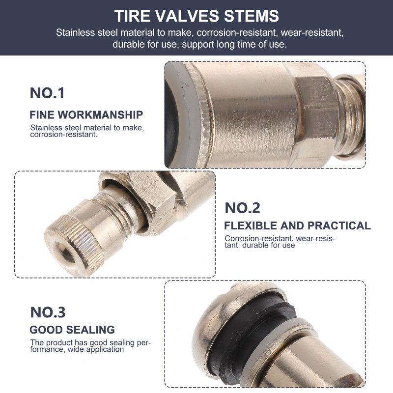 Tire Valve Stainless Steel Valves Stems Tire Valve Bolt-in Tyre Valves Stems High Pressure Car Stainless Steel Valves Stem Studs Valve Stems 1