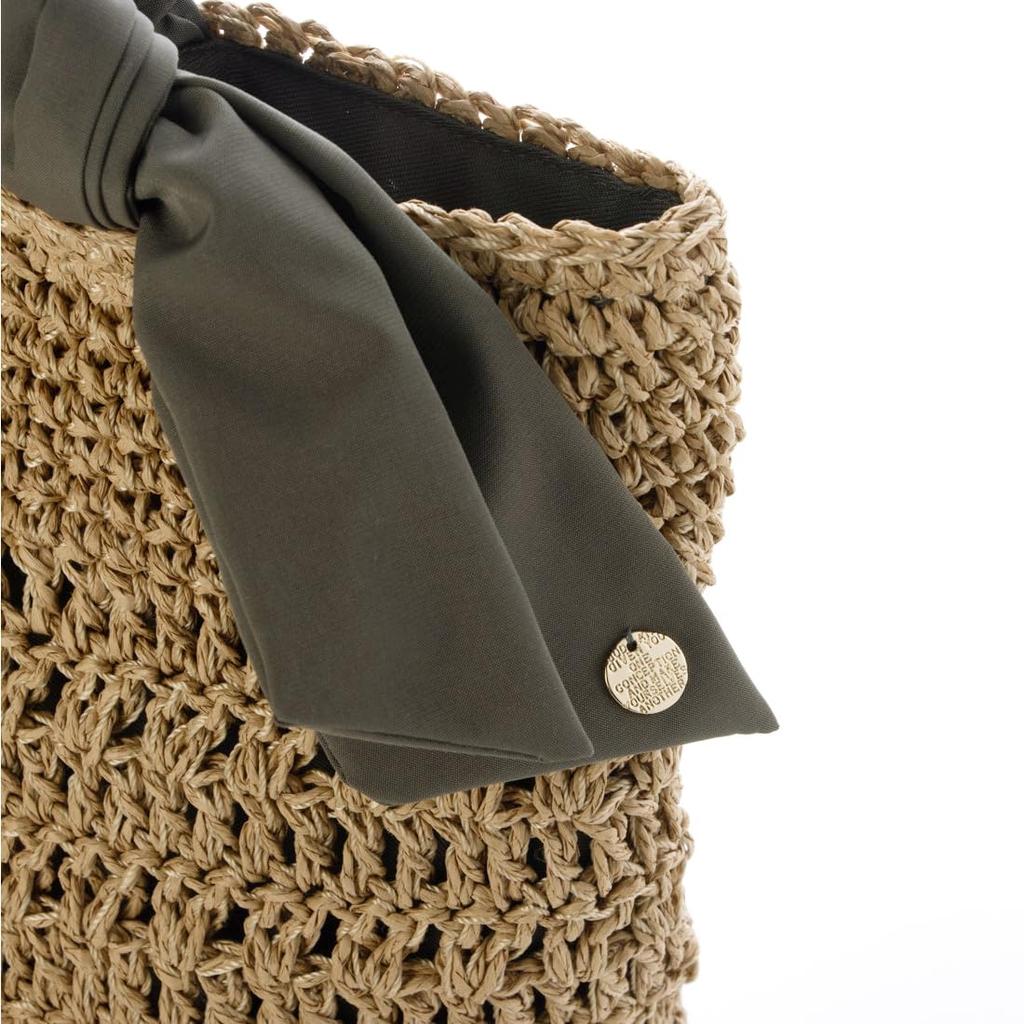 Ribbon Pattern Knitted Tote Bag