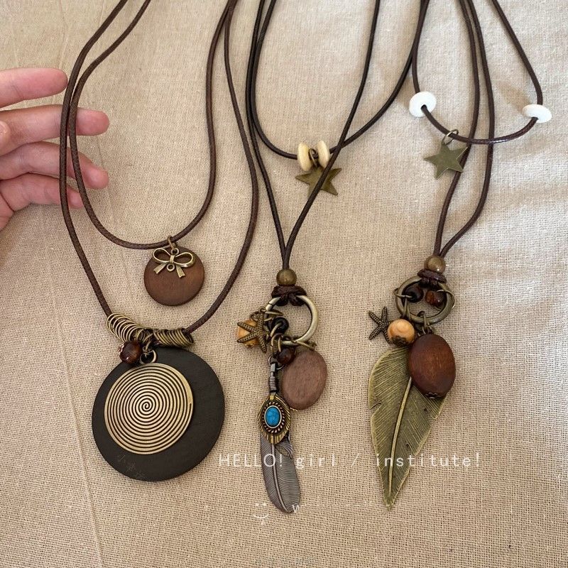 Oil Drop Flower Fringe Pendant Necklace Retro Ethnic Style Temperament Collarbone Chain Light Luxury High-end Versatile Jewelry Women