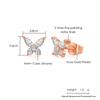 Gold Color Butterfly Stud Earrings For Women Korean Dainty Cubic Zirconia Piercing Lobe Ear Accessories Girls Jewelry Gifts E404
