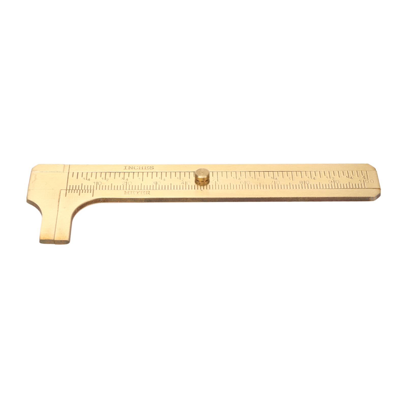Vernier Caliper Brass Double Scales High Accuracy Clear Scale Portable Mini Pocket Caliper for DIY Crafts 0‑3.9in