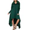 Women's Fashionable Solid Color Long Sleeved Hooded Long A-line Skirt Loose And Versatile Sweatshirt Jacket