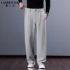 LRT Men's Wool-Blend Relaxed Fit Straight-Leg Casual Trousers