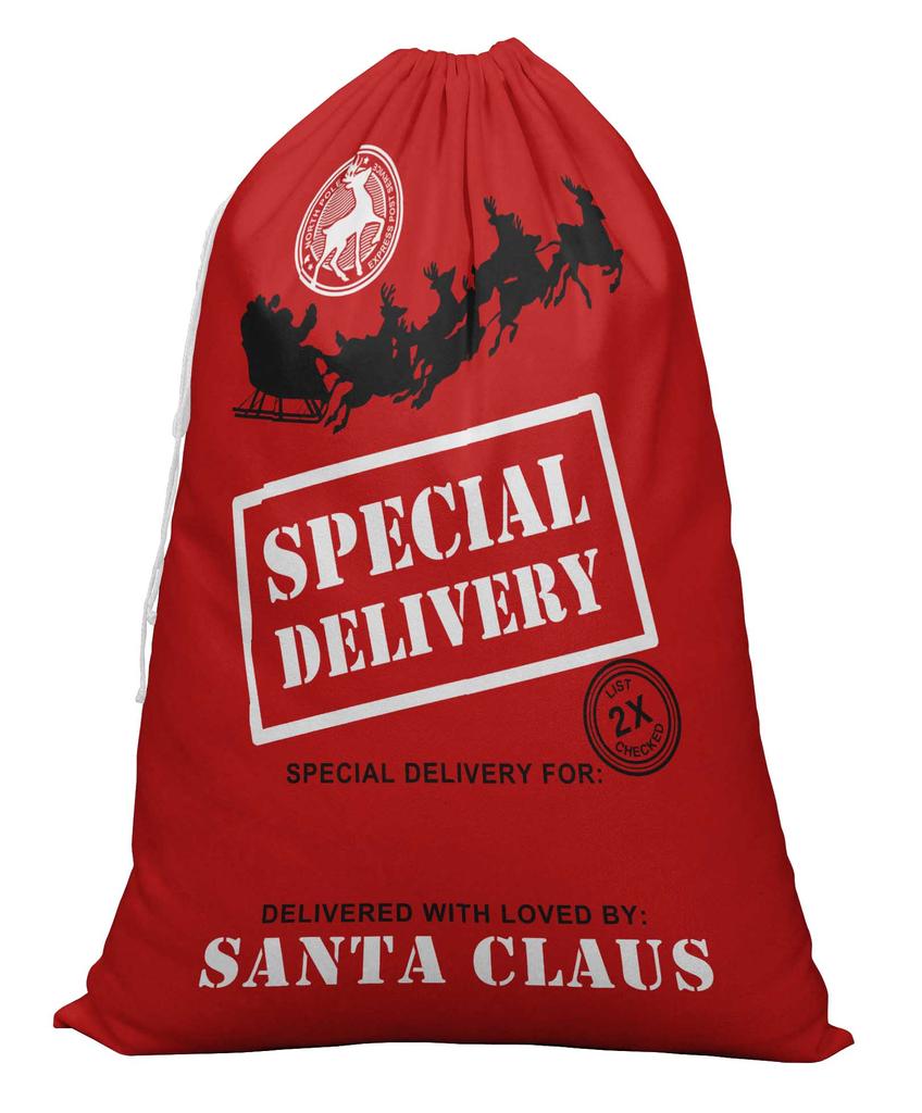 Printtoo 2 Pcs Santa Gift Sack For Kids Presents Xmas Bag Christmas Sack Personalized Bags Large 27x20 Inch