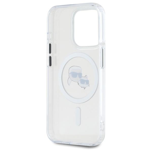 Karl Lagerfeld Klhmp15Xhlskch Iphone 15 Pro Max 6.7 Biały/White Twarde Etui Iml Metalowa Głowa Karl&Choupette Magsafe