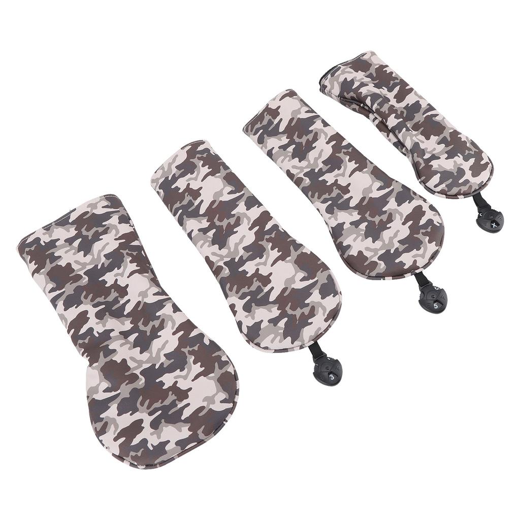 Thick Plush Golf Wood Club Cover Camouflage Brown Golf Club Head Protective Cover with Number Plate