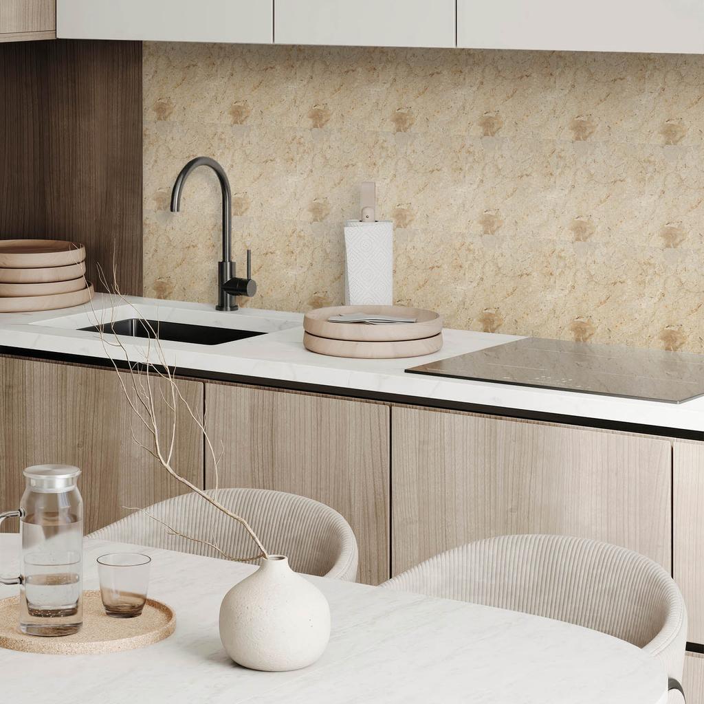 Paczka Kafelków Winylowych Z Dekorem Do Kuchni Lub Łazienki Naturalny Wzór Kamienia 10X40X20 Cm