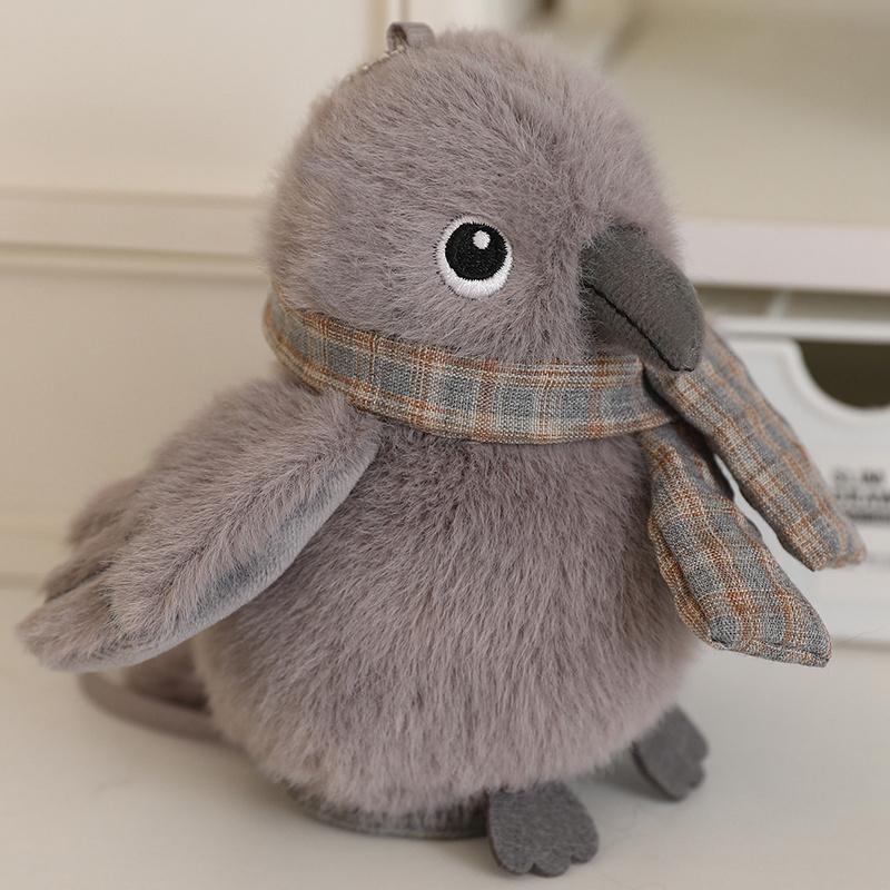 13cm Cute Simulation Bird Plush Doll Pendant Cartoon Round Bird Can Be Fixed Standing On The Shoulder Plush Toy Gift For Child