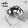 Raised Elevated 15°Tilted Cat Bowls Neck Guard Cat Food Bowl 304 Stainless Steel Shatter-resistant Pet Supplies for Puppy Cat