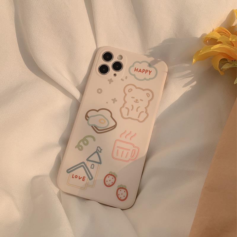 Milk Tea Bear 16 Apple 15 Mobile Phone Case IPhone 13 Pro Applicable 8plus All Inclusive 14 Soft 11 Sets Xs Max