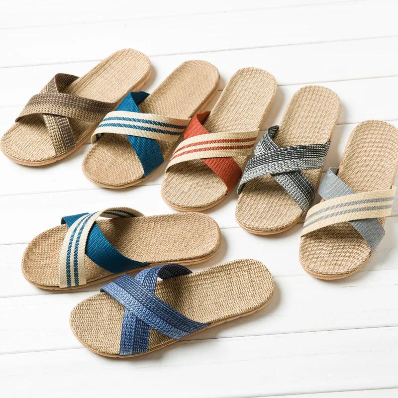 Summer Linen Women'S Slippers Flat Sandals Home Color EVA Lightweight Shoes For Women Casual Slippers 2025
