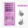 Thin Band Individual Cluster Lashes Faux Mink D Curly Eyelashes