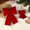 1pcs Red Bows Christmas Tree Decorations Velvet Ornament Bow with Rope for Xmas Home Wreath Fence Stairs Railing Fireplace Decor