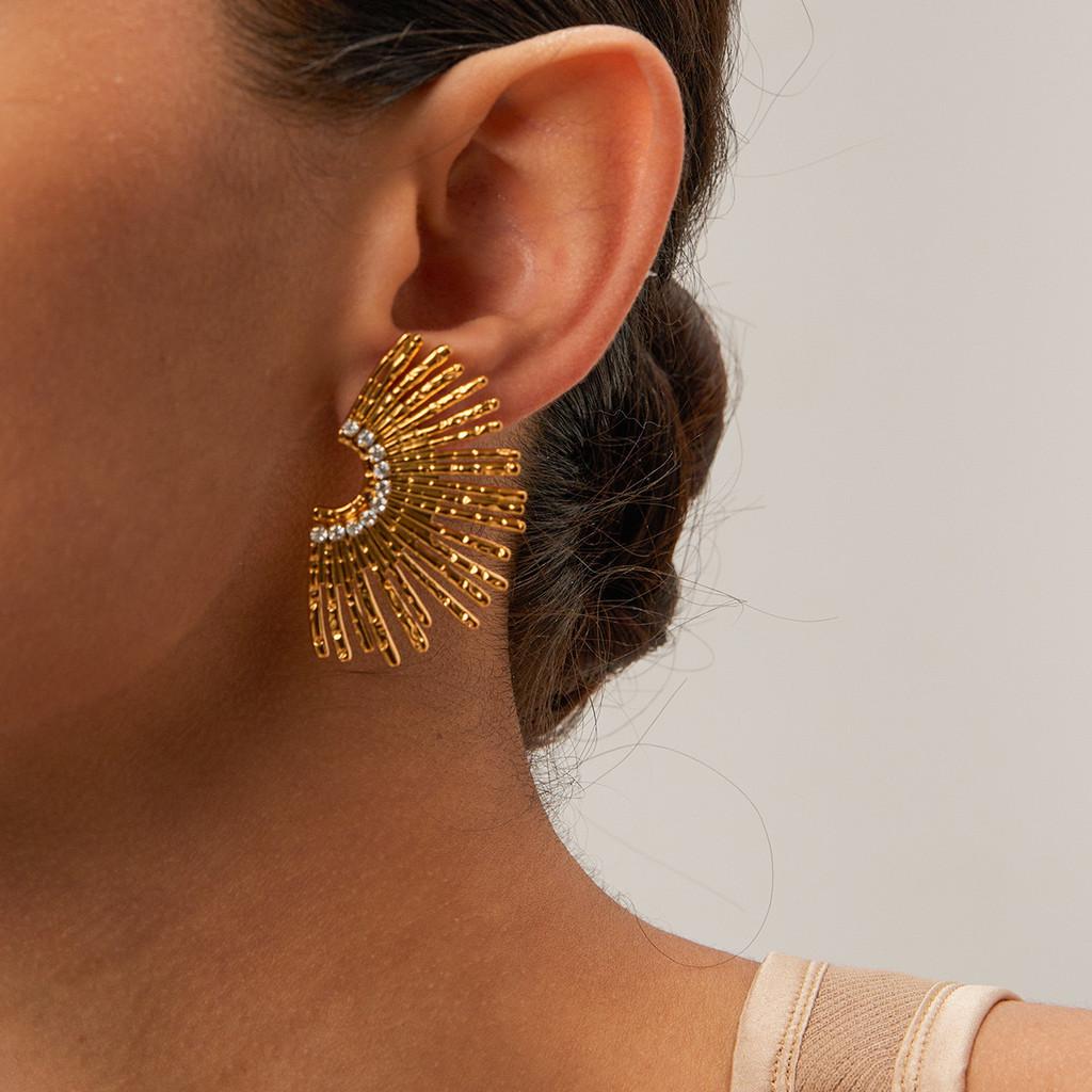 Geometrische Ohrringe für Damen mit Zirkonia