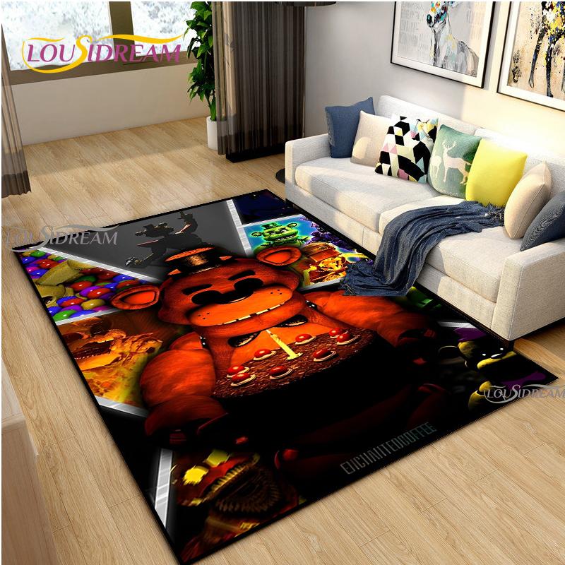 Horror Bear Night Game Carpet for Living Room Bedroom Rug Kitchen Kids Door Unslip Floor Mat Birthday gift photography props Rug