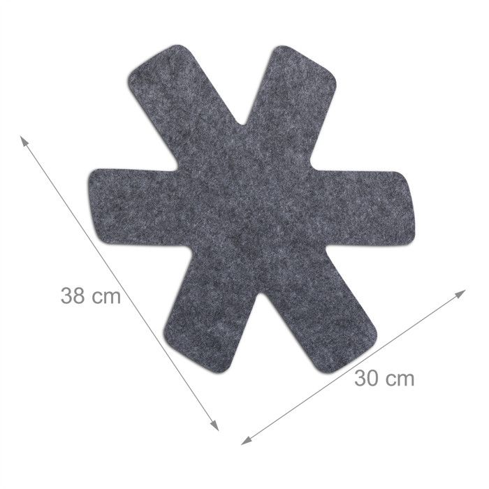 Relaxdays Séparateur de casserole, lot de 6 protège-poêles, 38 x 30 cm, accessoire empilage poêles, gris