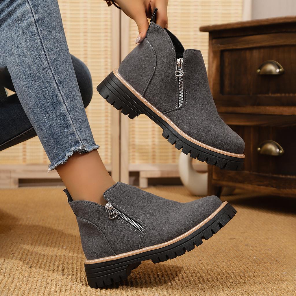 New Women Simple Stylish Boots Plus Size Platform Shoes Women Thick Sole Ankle Boots Fashion Comfortable Botas De Mujer