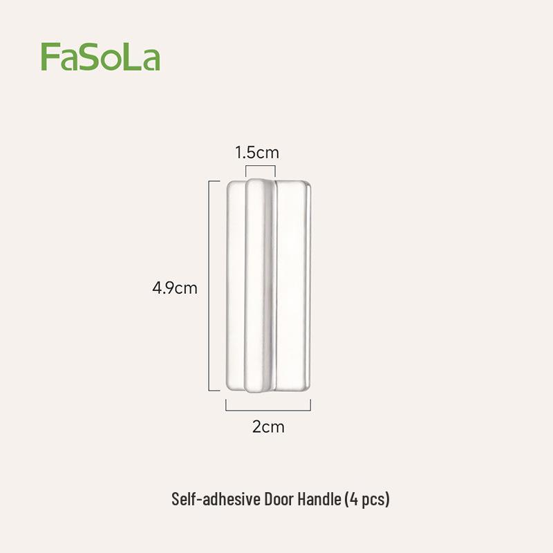 FaSoLa Self-Adhesive Transparent Door Handle for Cabinets, Drawers, Wardrobes, and Refrigerators.
