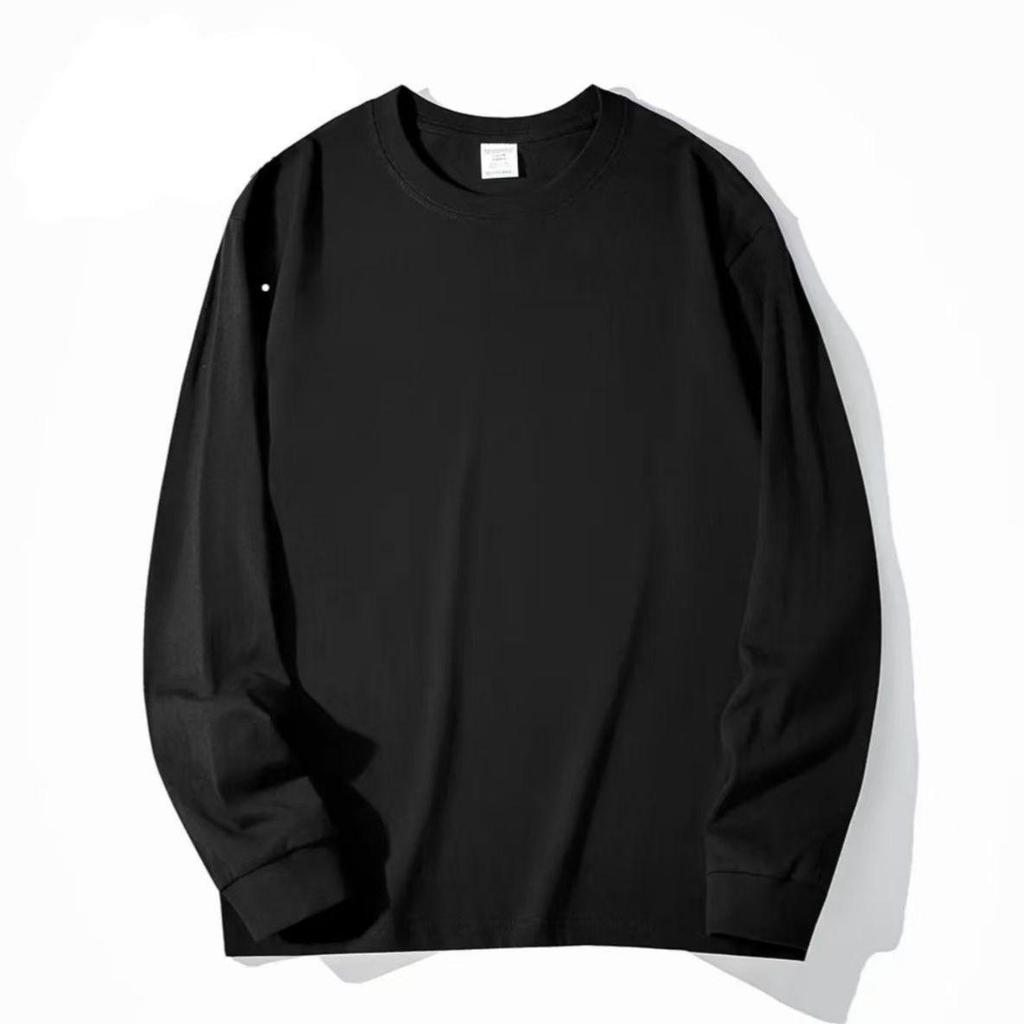 Unisex Heavyweight 400g Pure Cotton Long Sleeve Whitening T-Shirt – Thick, Non-Transparent, Casual Base Layer
