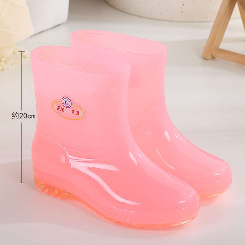 Gelee transparente Regenstiefel Wasserstiefel Regenschuhe Damen Sommer Regentage Arbeit schnelltrocknende Gummischuhe abriebfest Küche hoch wasserdicht s