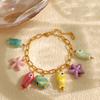 Stainless Steel Ceramic Starfish Fish Drop Y2K Necklace Bracelet Bangle for Women Tarnish Resistant Cute Handmade Jewelry New