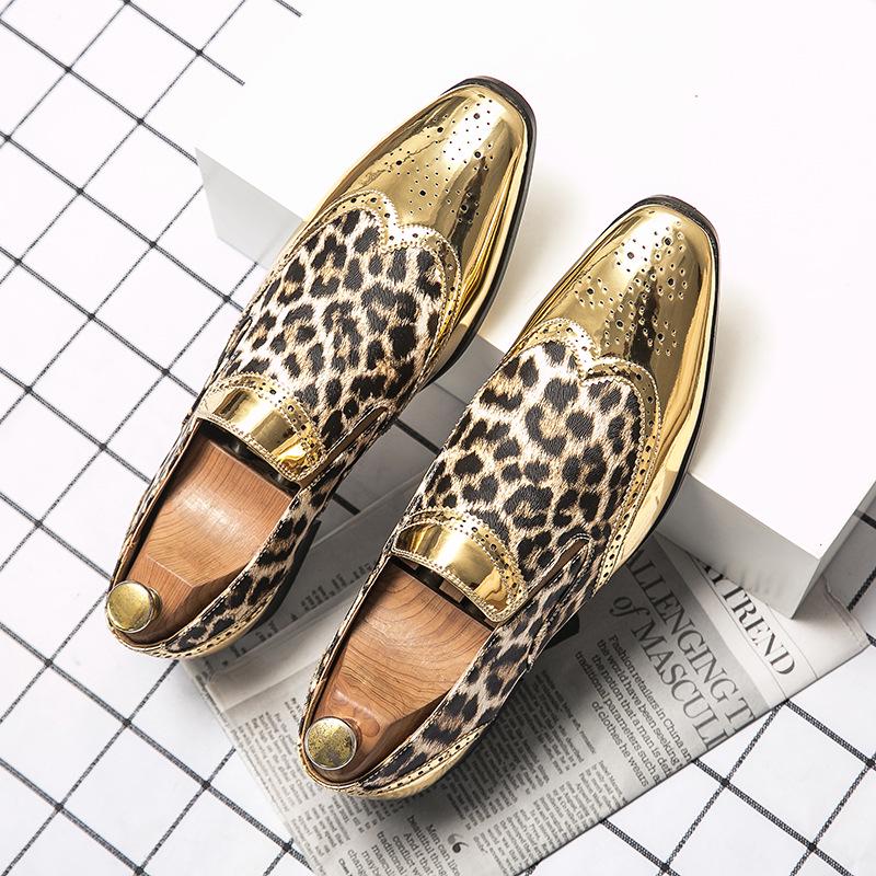 Men s British Style Leather Shoes - Large Size, Casual, Pointed Toe, Bright Surface 39