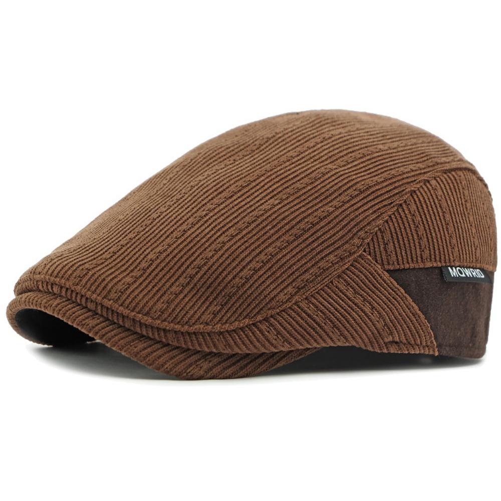 

HT4587 Berets Autumn Winter Hat Caps for Men Women Fleece Lined Corduroy Beret Hat Adjustable Ivy Flat Cap Male Female Beret Cap 55-59cm Adjustable