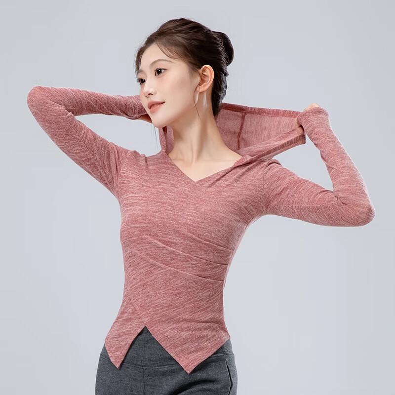 WEZHO Women s Knit Cross-over Hooded Long Sleeve Activewear Top