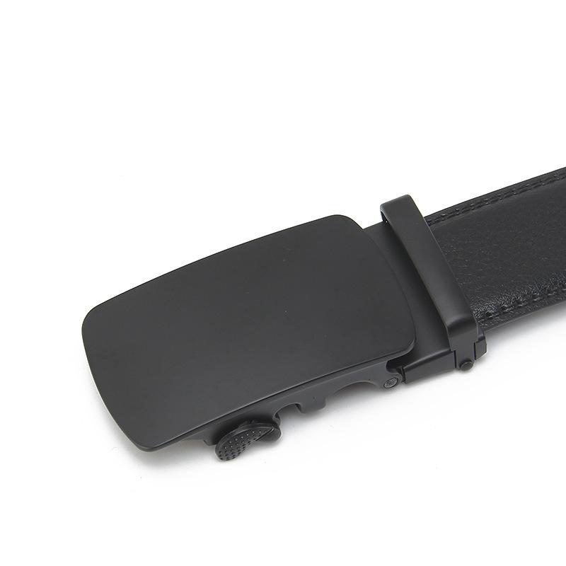 Swimming Black Automatic Buckle Open Side Two Layer Cowhide Belt Business Casual Men's Trendy Belt